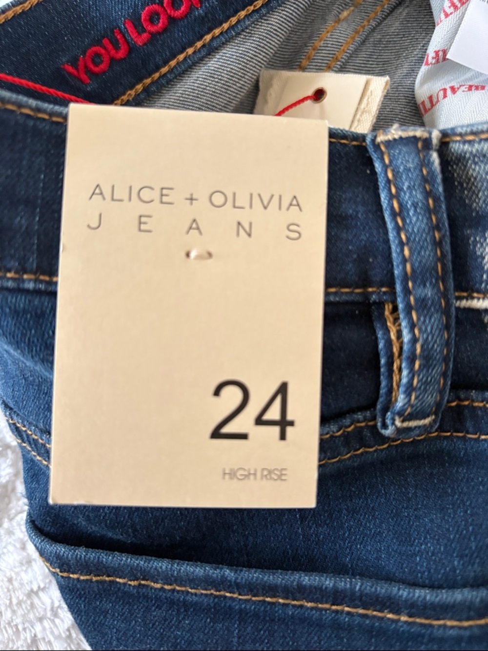 Alice + Olivia High Rise Bell Flare Jeans - Picture 11 of 11